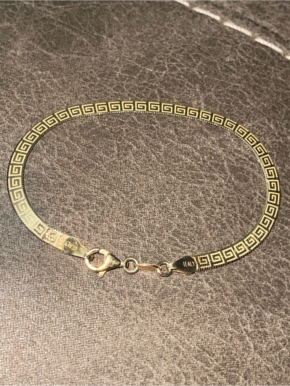 Vintage 10k Coated Sterling Silver Gold Greek Key Bracelet - Italy - Picture 2 of 5